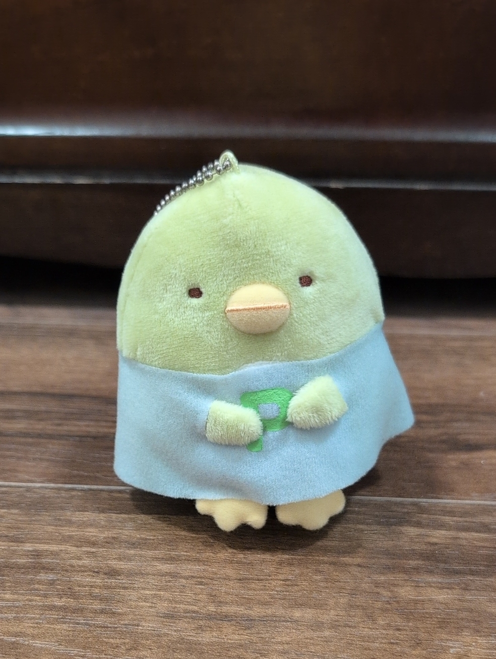 Sumikko Gurashi Penguin? Green Plush Keychain Bird Keychain with Blue Shirt